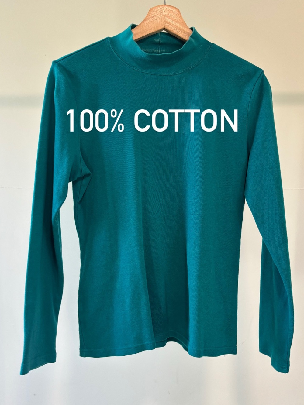 Karen Scott Long-Sleeve Mock Neck Top - Teal Green